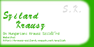 szilard krausz business card